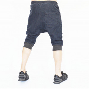 Men's Grey denim drop crotch shorts - Img 4