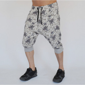 Men's Floral Motifs joggers drop crotch sweat shorts - Img 2
