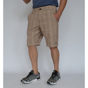 Men's beige check shorts - Img 3