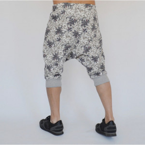 Men's Floral Motifs joggers drop crotch sweat shorts - Img 3