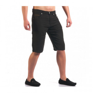 PANTALONI SCURȚI DIN IN NEGRU PENTRU BĂRBAȚI - Img 1