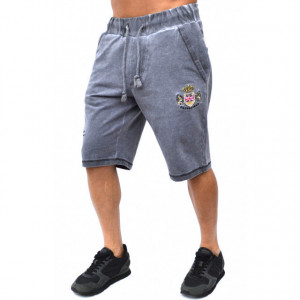 Herren Jogginghose Shorts mit Wascheffekt Rugby Style
