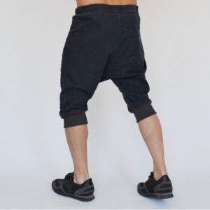 Men's denim drop crotch shorts - Img 2