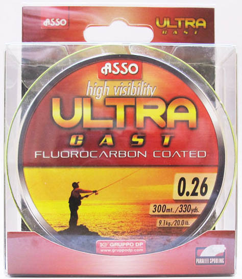 ASSO ULTRA CAST Fluorocarbon Coated Fishing Line - 4oz Spool