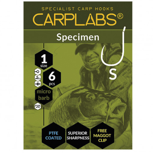 Carlig Konger Carplabs® Specimen No.2/0 Titanium Grey Ringed 6buc