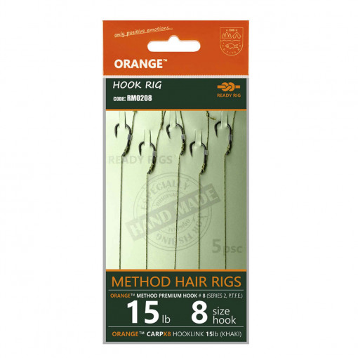 Rig Feeder Orange Series 2 No.8 15Lb Method Hair Rigs