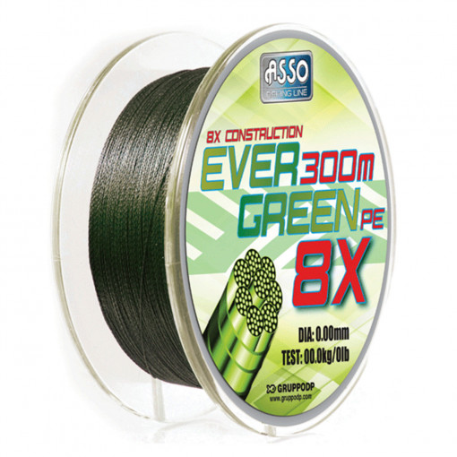 Fir Asso Evergreen PE 8X 0.24mm 23.90kg 130m Verde