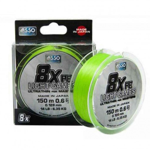 Fir Asso Light Games PE 8x 0.128mm 6.35kg 150m Fluo Chartreuse