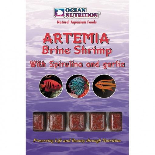Hrana congelata Ocean Nutrition Artemia Brine Shrimp cu spirulina si usturoi
