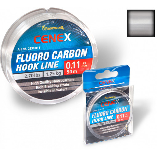 Fir Browning Cenex Fluoro Carbon Hook Line 0.11mm 1.25kg 50m Transparent
