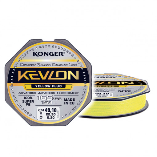 Fir Textil Konger Kevlon X4 0.12mm 10.1kg 150m Yellow Fluo