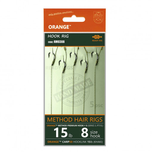 Rig Feeder Orange Series 3 No.8 15Lb Method Hair Rigs