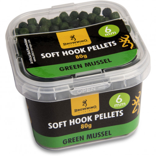 Pelete Soft Browning Soft Hook Pellets 6mm 80g Green Mussel