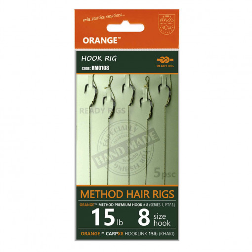 Rig Feeder Orange Series 1 No.8 15Lb Method Hair Rigs