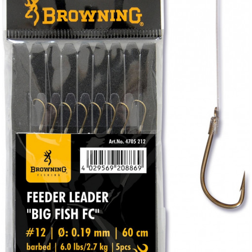 Carlige Legate Browning No.16 60cm 0.14mm Feeder Leader Big Fish FC