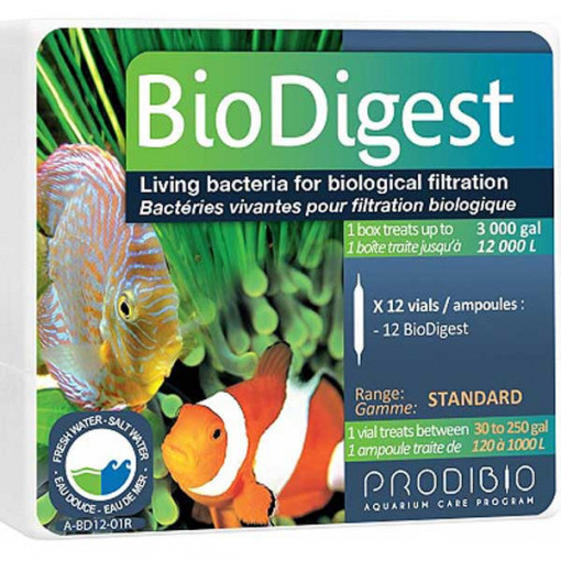 Bacterii acvariu Bio Digest 12 fiole - PRODIBIO