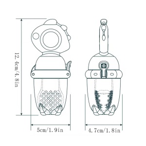Suzetă pentru Fructe si Diversificare din Silicon Alimentar, pentru Bebelusi 4+ luni, Albastru - Img 2