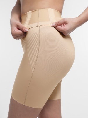 Chilot Modelator Talie Înaltă Fără Cusături cu Tehnologie Liquid Spandex, Compresie Mare, Oase Metalice, Antialunecare, Nude