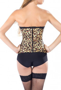 Corset Talie de Viespe LEOPARD Galben LATEX - Img 3