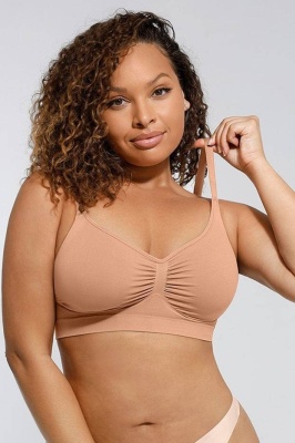 Sutien Modelator SKIN Fara Prindere Mos si Baba, Cu Bretele Ajustabile, Bej inchis - Img 5