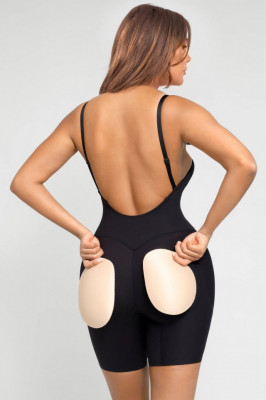 Body Modelator Cu Push UP (Bureti) Pentru Marirea Posteriorului si Coapselor , Cu spatele decoltat Black si Sutien - Img 1