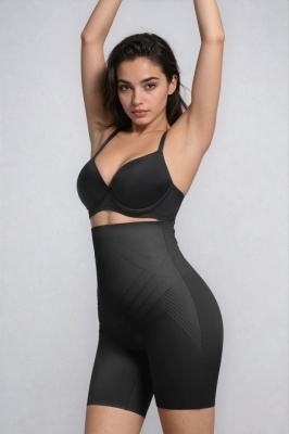 Chilot Modelator Talie Înaltă Fără Cusături cu Tehnologie Liquid Spandex, Compresie Mare, Oase Metalice, Antialunecare, Negru - Img 2