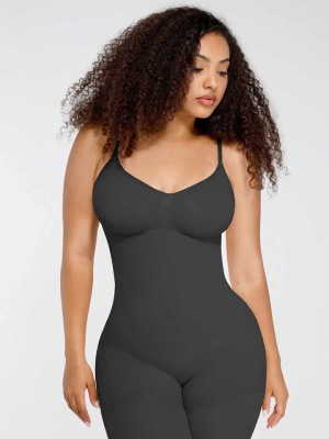 Salopetă Modelatoare Seamless SKINS – Contur Perfect, Confort Maxim-BLACK Negru - Img 3
