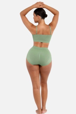 Sutien Modelator Skin Fara Cusaturi, Fara Prindere Mos si Baba, Cu Bretele Ajustabile, Culoare Verde - Img 2