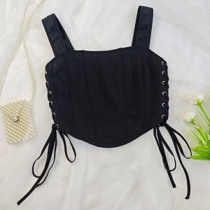 Top Corset Ajustabil cu Șireturi în Stil Negru Elegant - Combinație Perfectă de Confort și Stil Sofisticat pentru Oricare Garderobă Modernă - Img 8