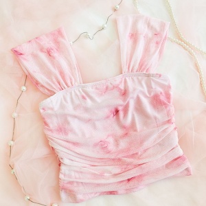 Top Roz Tie-Dye Opaque - Versatil pentru Oricare Ocazie, Confortabil și Elegant, Fără Transparență.Bustiera - Img 10