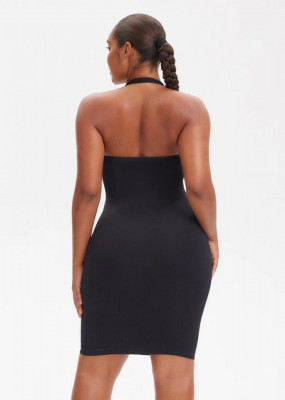 Rochie Mini Modelatoare Cu Decolteu, Rochie Scurta Ptr Aplatizarea Abdomenului, Accentuaza Formele , Culoare Neagra - Img 5