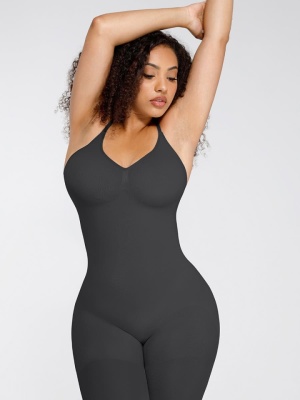 Salopetă Modelatoare Seamless SKINS – Contur Perfect, Confort Maxim-BLACK Negru - Img 4