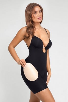 Body Modelator Cu Push UP (Bureti) Pentru Marirea Posteriorului si Coapselor , Cu spatele decoltat Black si Sutien - Img 2