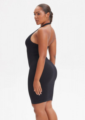 Rochie Mini Modelatoare Cu Decolteu, Rochie Scurta Ptr Aplatizarea Abdomenului, Accentuaza Formele , Culoare Neagra - Img 6