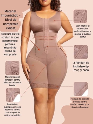 Salopeta Modelatoare Premium Faja Post Op Stage 2 – Perfecțiune în Modelare și Recuperare Nude / Bej, Confort Superior, Design Ergonomic - Img 5