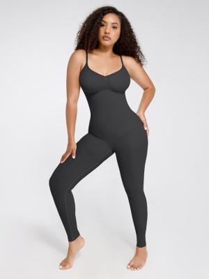 Salopetă Modelatoare Seamless SKINS – Contur Perfect, Confort Maxim-BLACK Negru - Img 5