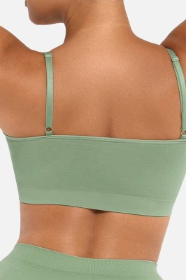 Sutien Modelator Skin Fara Cusaturi, Fara Prindere Mos si Baba, Cu Bretele Ajustabile, Culoare Verde - Img 4