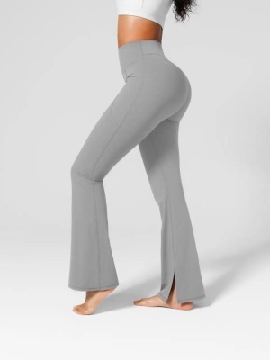 Colanti Evazati Pentru Femei, Talie Inalta, Modelatori Cu Buzunare Laterale, Perfecti Pentru Sala, Yoga, Fitness, Alergare Sau Tinute Casual Gri Deschis