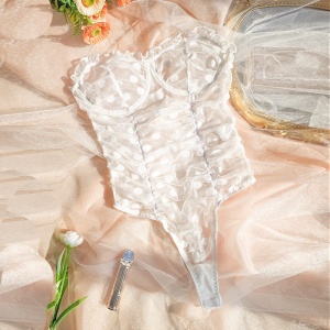 Corset Bustieră Polka Dot cu Deschidere Practică pentru Toaletă - Eleganță și Confort pentru Seri Speciale și Evenimente - Img 3