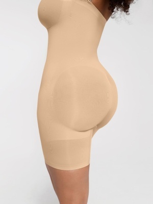Body Modelator Ptr Femei Nude, cu Picior și Bretele Detașabile, Push-Up Fese, Subțiază Talia, Uscare Rapidă, Lenjerie Invizibilă Tip Pantaloni Scurți - Img 7