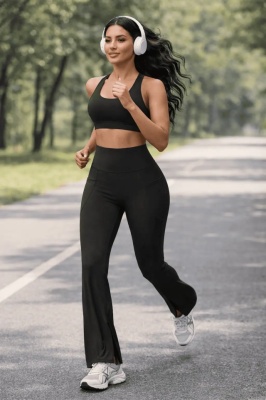 Colanti EVAZATI Negri Pentru Femei, Talie Inalta, Modelatori Cu Buzunare Laterale, Perfecti Pentru Sala, Yoga, Fitness, Alergare Sau Tinute Casual De Zi - Img 2