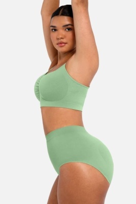 Sutien Modelator Skin Fara Cusaturi, Fara Prindere Mos si Baba, Cu Bretele Ajustabile, Culoare Verde - Img 6
