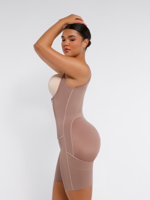 Salopeta Modelatoare Premium Faja Post Op Stage 2 – Perfecțiune în Modelare și Recuperare, Fara Sutien, Închidere cu Moș și Babă și Fermoar, Nude - Img 2