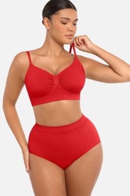 Sutien Modelator SKIN fara prindere Mos si Baba, Cu Bretele Ajustabile, Rosu - Img 5