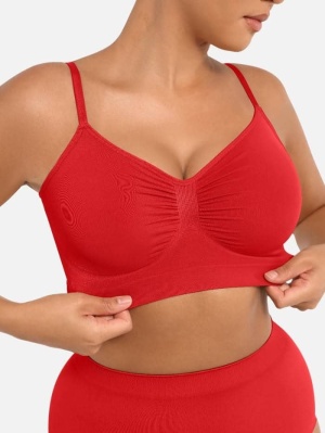 Sutien Modelator SKIN fara prindere Mos si Baba, Cu Bretele Ajustabile, Rosu - Img 1
