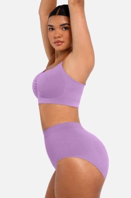 Sutien Modelator SKIN Efect Push Up, Fara Cusaturi , Cu Bretele Ajustabile, Culoare Mov - Img 5