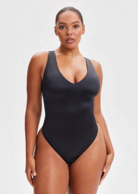 Body Modelator Model Tanga Elegant , Satin Negru / Black - Img 1