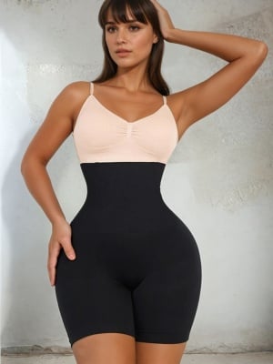 Lenjerie Modelatoare fara cusatura 4 Atele FlexiBoning -Seamless Boxer BLACK Impiedica Rularea - Img 1
