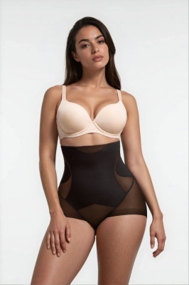 Lenjerie Modelatoare Neagră cu Talie Înaltă, Compresie Triplă, Cu Tije Metalice, Efect Ridicare Fese, Invizibilă Sub Rochii, Aplatizarea Abdomenului - Img 3