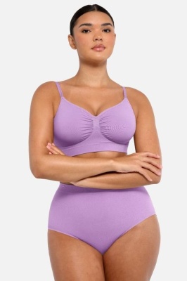Sutien Modelator SKIN Efect Push Up, Fara Cusaturi , Cu Bretele Ajustabile, Culoare Mov - Img 6
